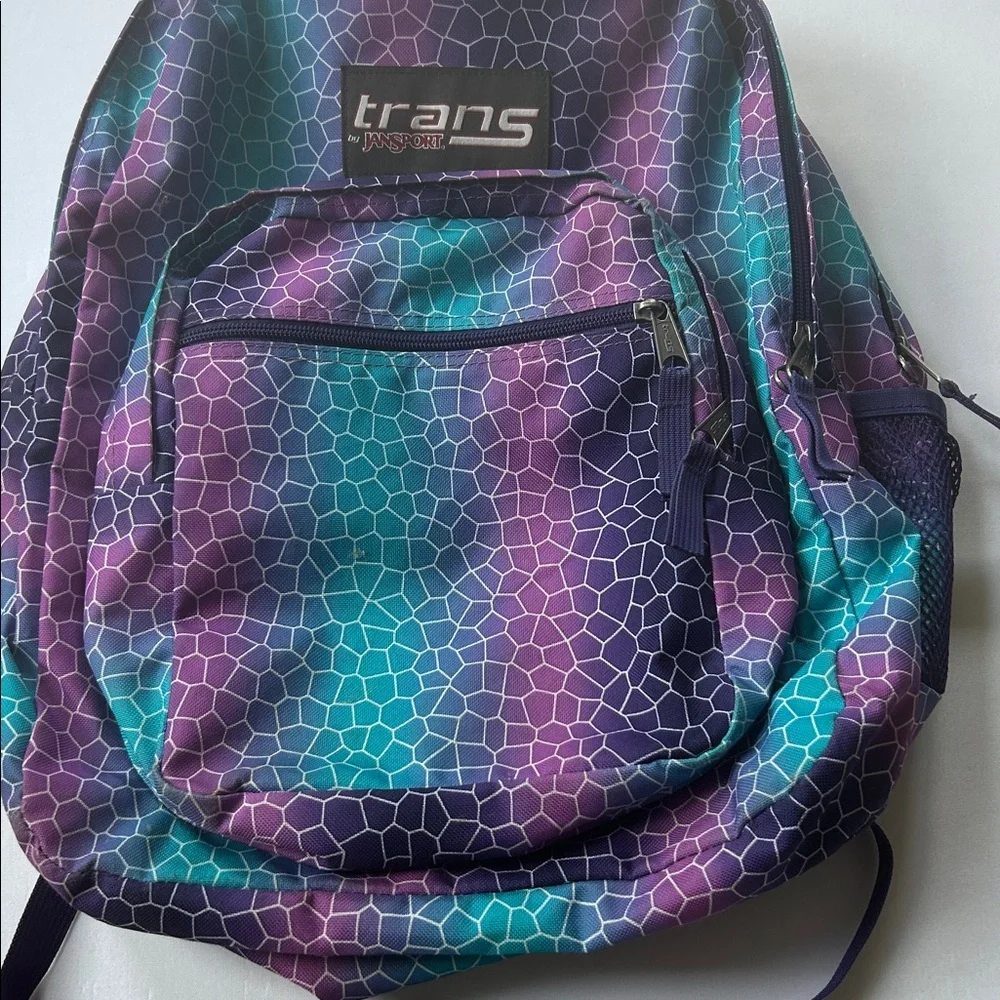 Jansport Trans Multicolor Backpack Scale/Tile Pattern Purple, Pink & Turquoise